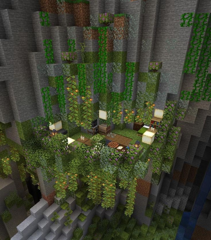 an aerial view of a forest in minecraft