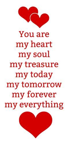 a red heart with the words you are my heart, my soul and my treasure