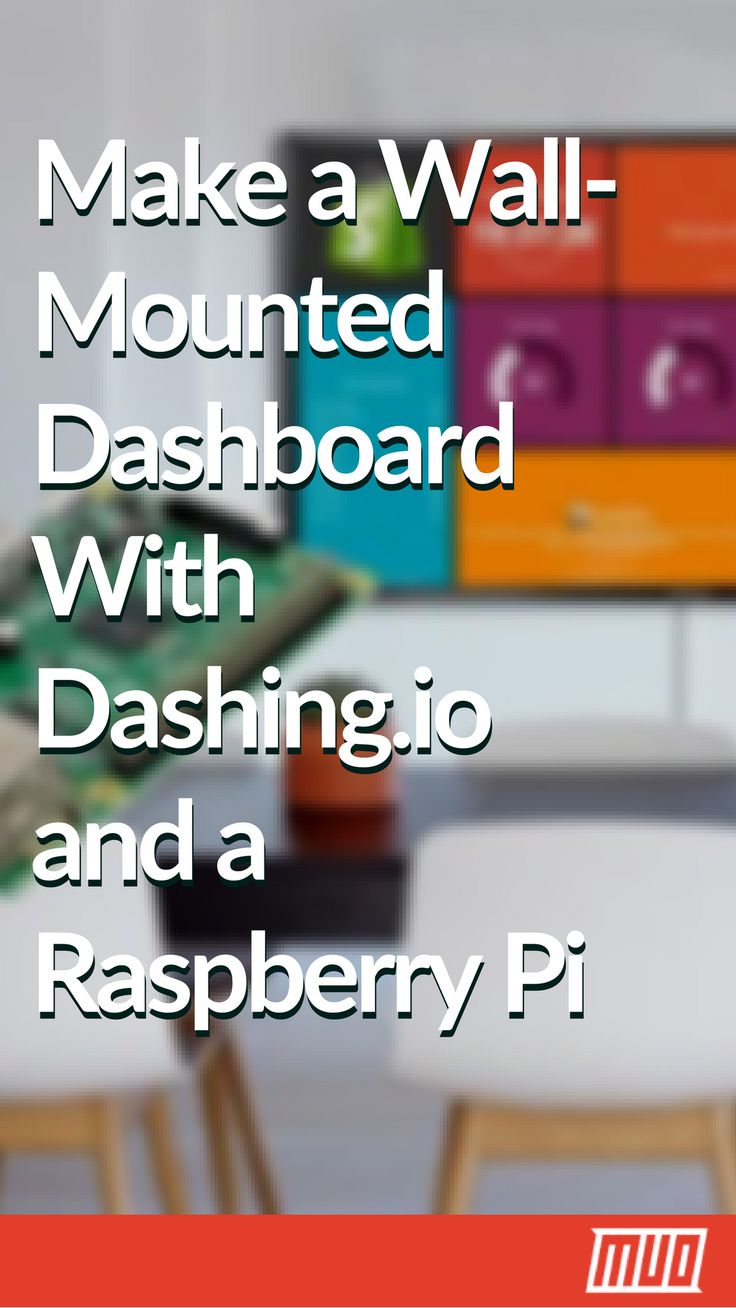 a computer monitor with the words make a wall mounted dashboard with dashing to and a raspberry pi