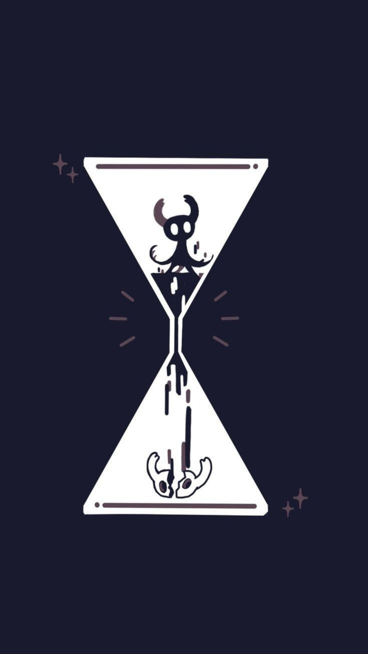 an hourglass with a skull on it and stars in the background