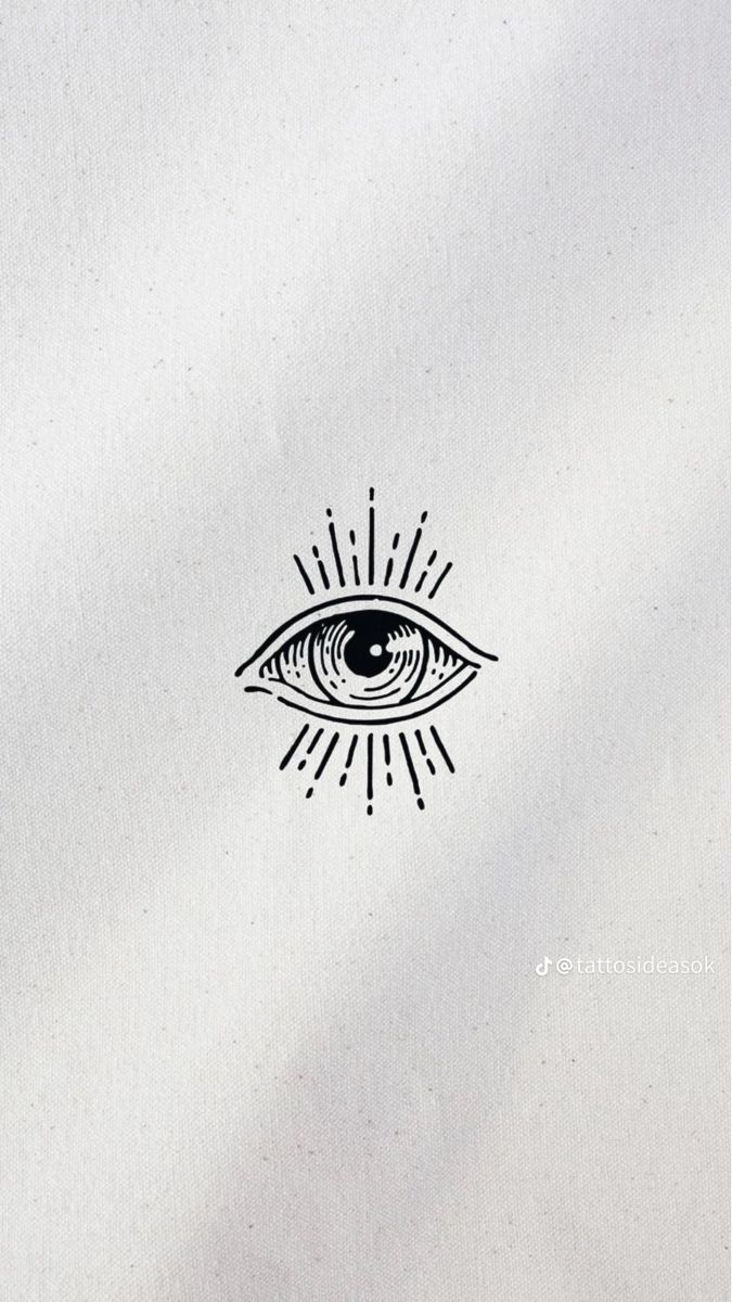 an all seeing eye with rays coming out of it's irise, on a white paper background