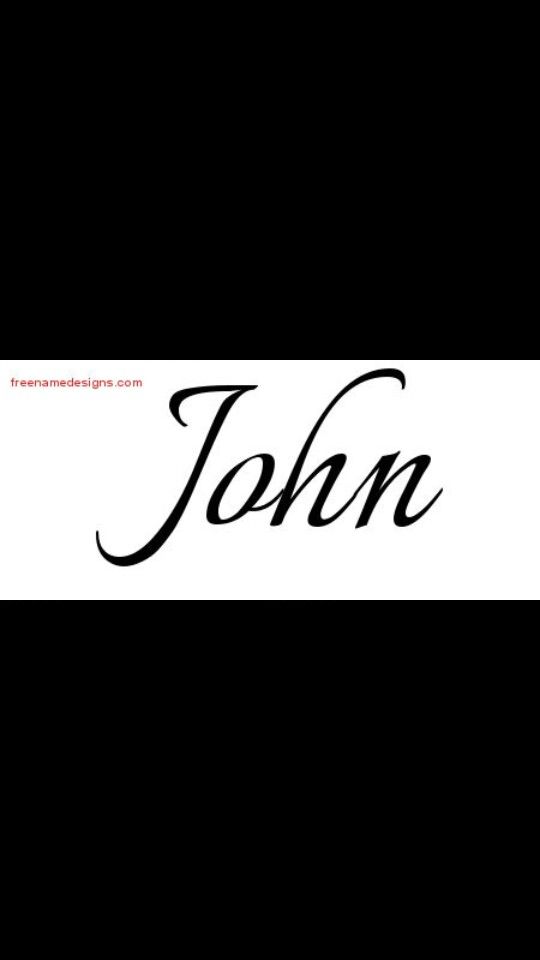 the word john written in black and white