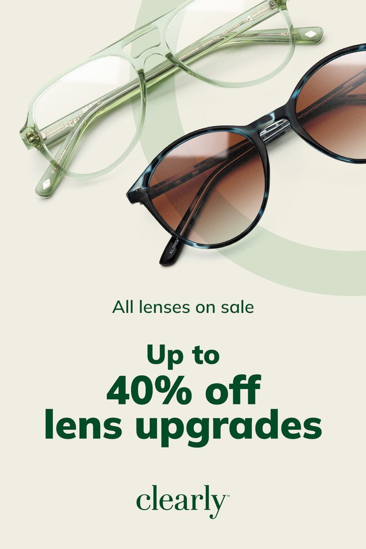 All lenses: On SALE. Up to 40% off lens upgrades = progressives from $119 (code: NICEPRICE) Eye Glasses Poster Design, Glasses Advertising Ideas, Glasses Poster Design, Glasses Ads, Glasses Design Eyewear, Glasses Advertising, Eyewear Branding, Eyewear Advertising, Photochromic Glasses