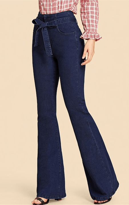 THE CHIC FLARE JEANS Vintage Jeans Style, Black Denim Pants, Plain Pants, Jean Vintage, Denim Chic, Outfit Jeans, Slim Denim, Stretchy Jeans, Flare Leg Jeans