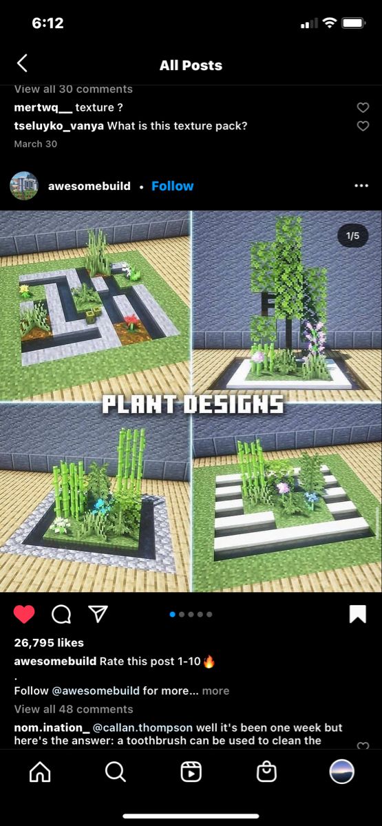 the screenshot shows how to make a garden in minecraft, and what it looks like