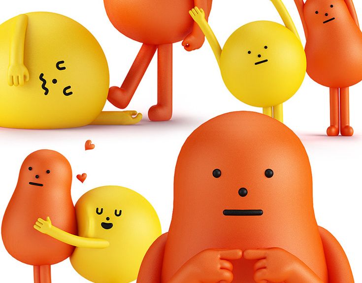 an orange and yellow toy with different expressions