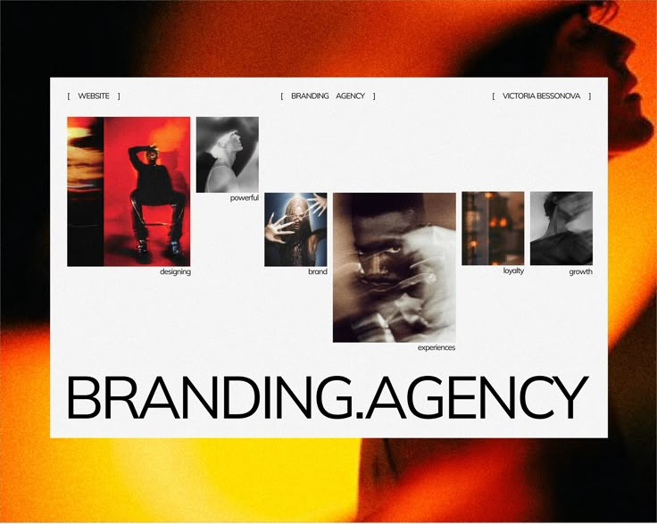 an advertisement for branding agency with images of people in different colors and sizes on it