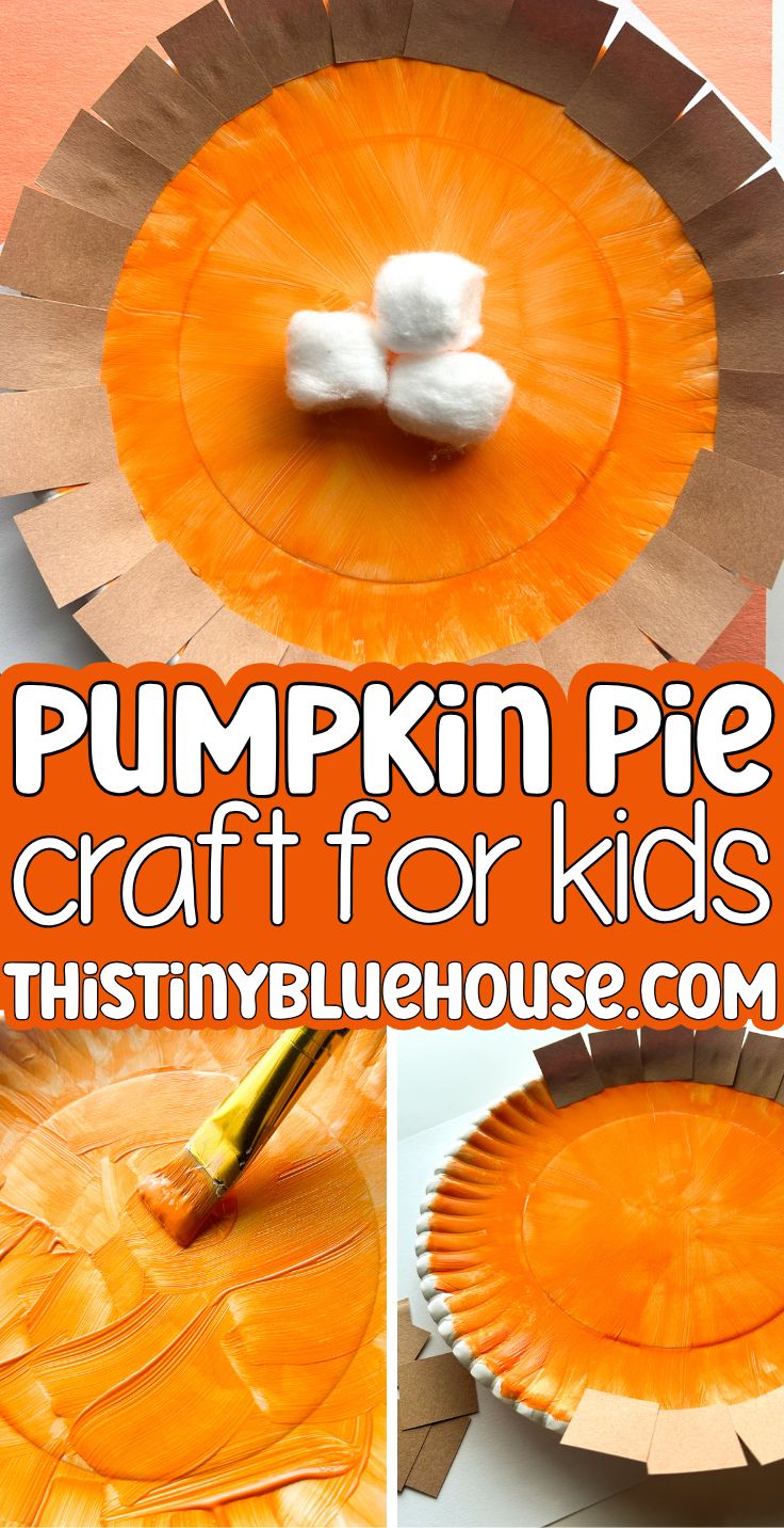 pumpkin pie craft for kids using paper plates