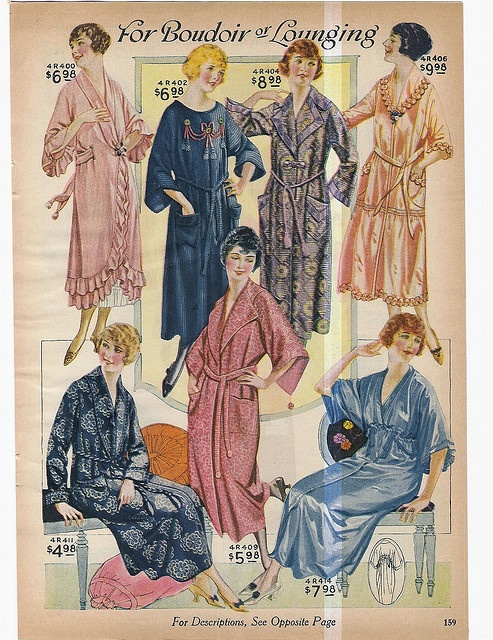 1929 National Bellas Hess Victorian Nightgown, 1910s Fashion, New York Style, Edwardian Fashion, Women Nightwear, 1920s Fashion, Historical Costume, Womens Robes, Fashion Plates