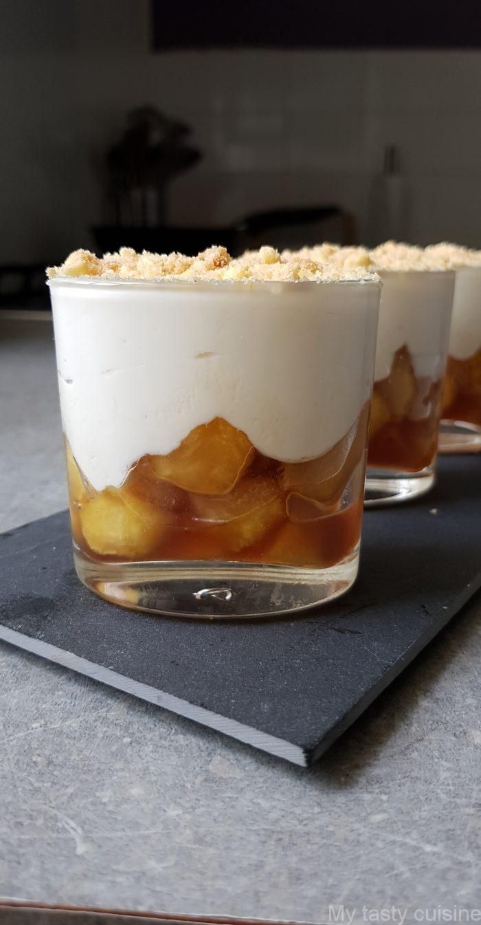 three desserts are sitting on top of a table