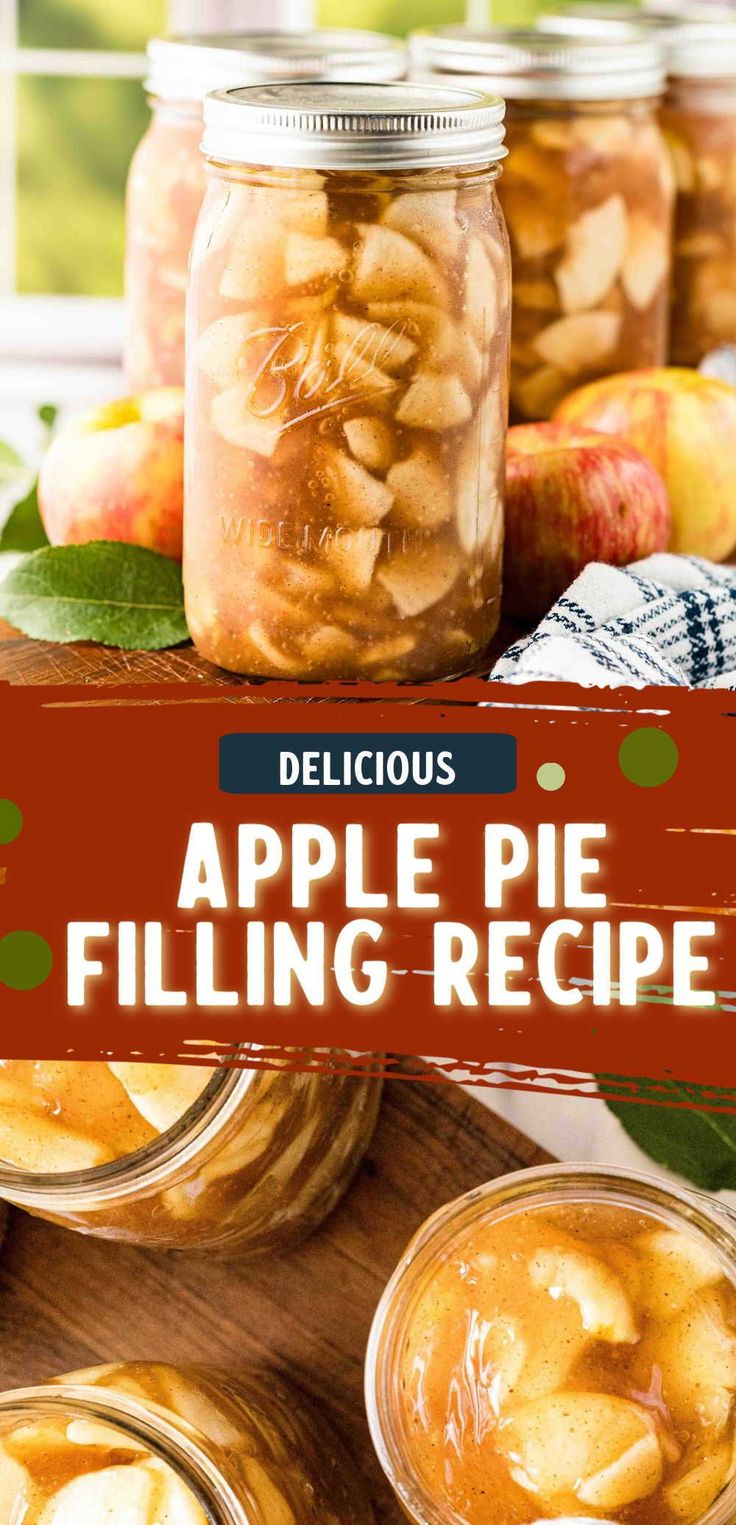 apple pie filling recipe in mason jars with apples