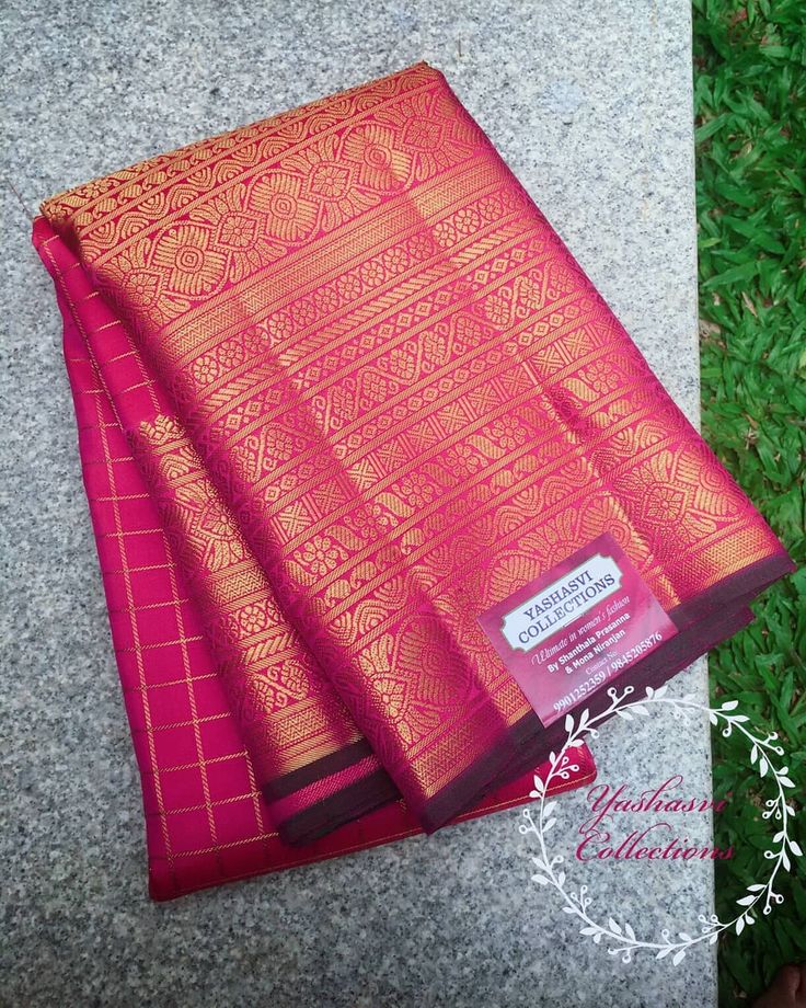 pink and orange colored banaram saree with intricate design on the palan