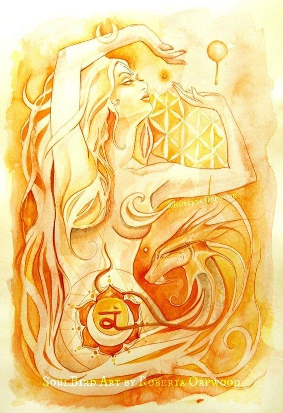 Chakra Goddess, Yoga Kunst, Art Chakra, 2nd Chakra, Manipura Chakra, Arte Yoga, Chakra Art, Yellow Wall Art, Yellow Wall