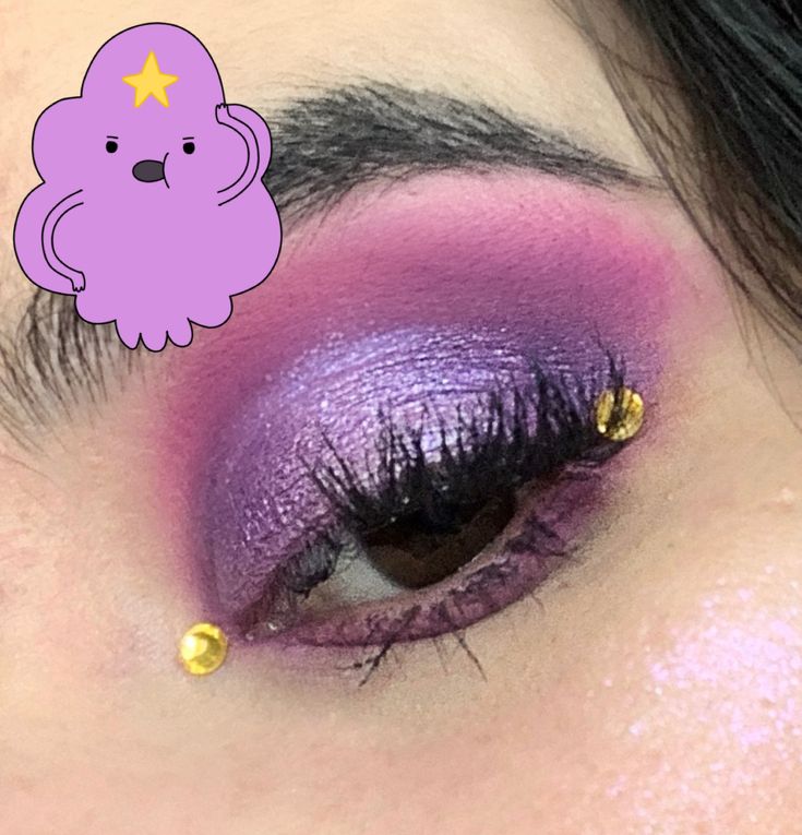 Lumpy Space Princess on my eyes! #cartoon #adventuretime #maquillaje #makeup #makeuplook #tvmakeup Lsp Adventure Time Makeup, Lumpy Space Princess Makeup, Lumpy Space Princess Cosplay, Adventure Time Makeup, Lumpy Space Princess Costume, Cutesy Makeup, Tv Makeup, Eyes Cartoon, Goth Eye Makeup