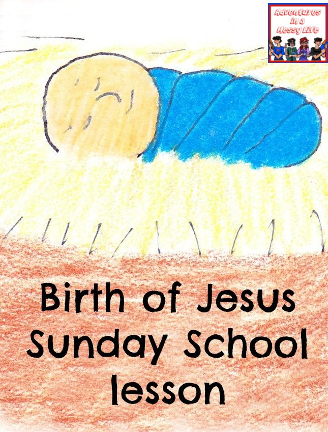 the birth of jesus sunday school lesson for children with an image of a sleeping child