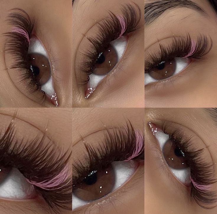 Lash Ideas With Color, Red And White Lash Extensions, Lashes And Glasses Combo, Rainbow Eyelash Extensions, Burgundy Lash Extensions, Valentine Lashes Extensions, Sparkly Lash Extensions, Pink And White Lash Extensions, Christmas Lashes Extensions