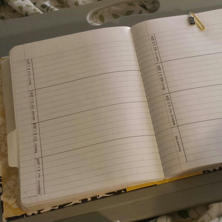 an open notebook sitting on top of a table