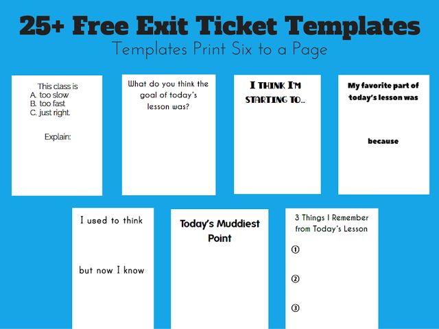 the 25 + free exit ticket templates to use for your next event or party