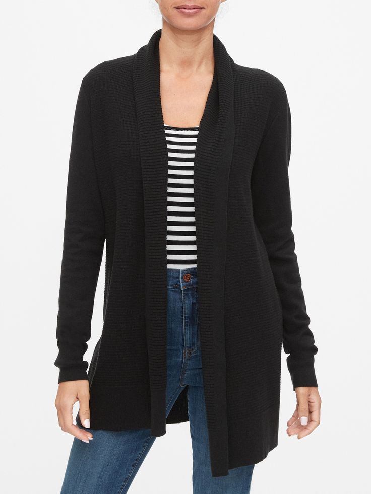 Open-Front Cardigan | Gap Factory Versatile Knit Outerwear With Relaxed Fit, Relaxed Fit Long Sleeve Fine Knit Cardigan, Fine Knit Long Sleeve Cardigan With Relaxed Fit, Everyday Soft Knit Cardigan, Versatile Soft Knit Cardigan, Cozy Fine Knit Outerwear, Layering Fine Knit Outerwear, Relaxed Fit Fine Knit Outerwear For Layering, Relaxed Fit Open Front Sweater For Layering