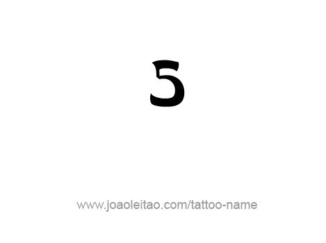 the number five is shown in black and white