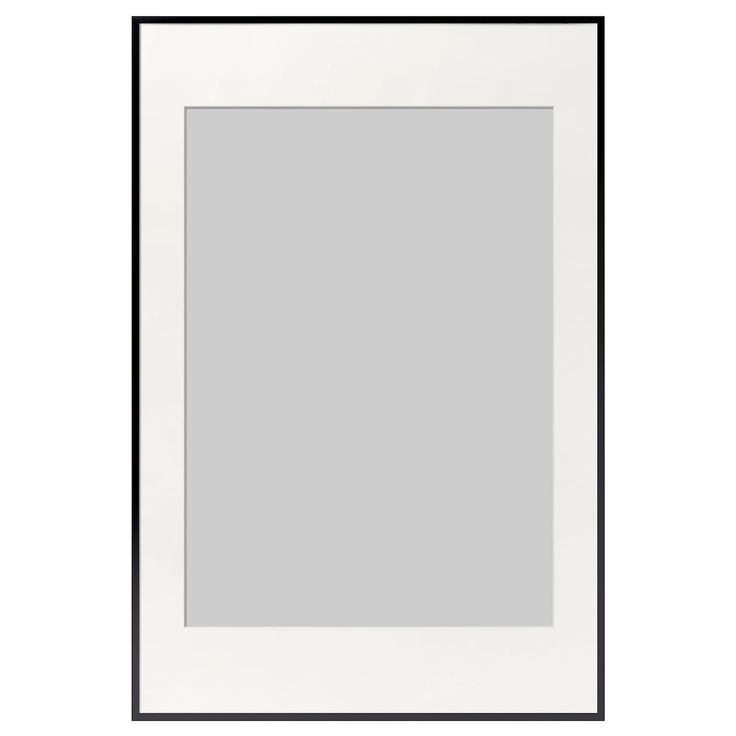 a black and white frame with a light gray wall in the middle, on a white background