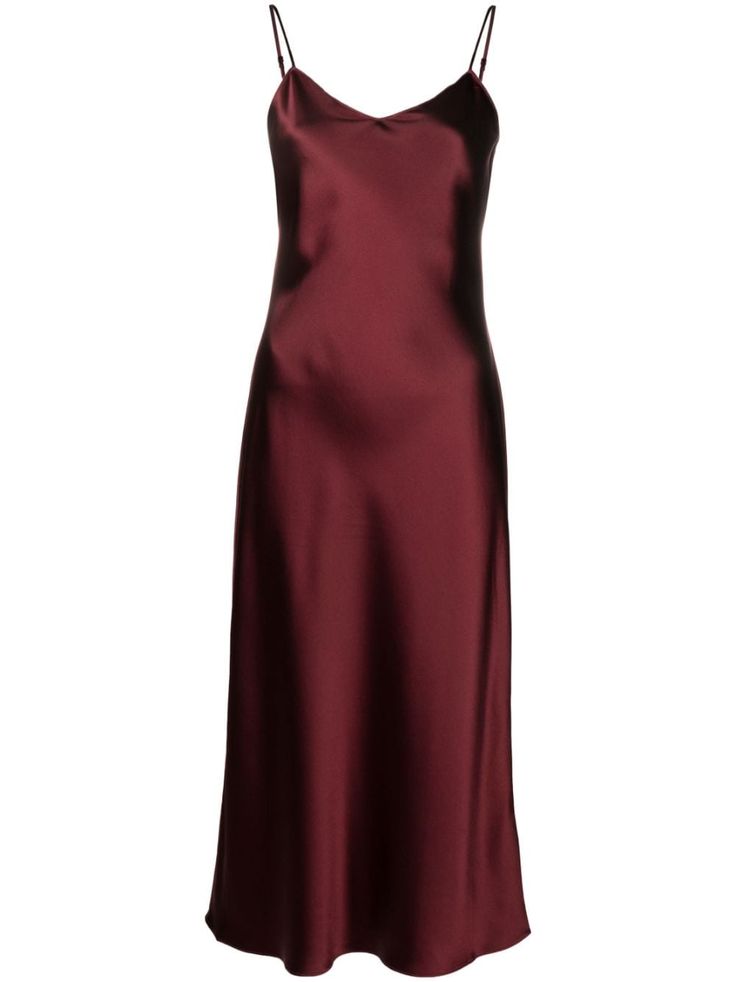 garnet mulberry silk adjustable spaghetti straps V-neck sleeveless square open back mid-length Modern Preppy Style, Where To Buy Clothes, Polo Ralph Lauren Women, Silk Dress Long, Ralph Lauren Women, Silk Slip Dress, Silk Midi Dress, Red Midi Dress, Event Dresses