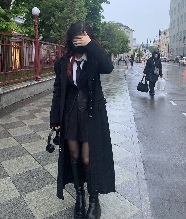 Cool Black Dress Outfit, Cute Assassin Outfit, Detective Coat Outfit, Fancy Dark Academia Outfits, Black Dress And Jacket Outfit, Trendy Japanese Outfits, Stolas Inspired Outfit, Psychiatrist Aesthetic Outfit, Scaramouche Inspired Outfit