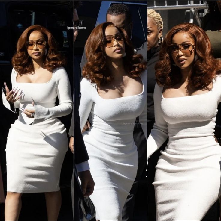 Cardi B Outfits Classy, Cardi B Winter Outfits, Cardi B Iconic Outfits, Cardi B Suit Outfit, Cardi B Court Outfit, Cardi B White Dress, Court Outfit, Gossip Girl Outfits, Elegant Outfit Classy