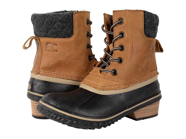 SOREL Slimpack II Lace Women | Elk/Black (1702251) Sorel Slimpack, Black Mid Calf Boots, I Heart Shoes, Womens Waterproof Boots, Heart Shoes, Leopard Shoes, Sorel Boots, Flatform Sandals, Minimal Outfit