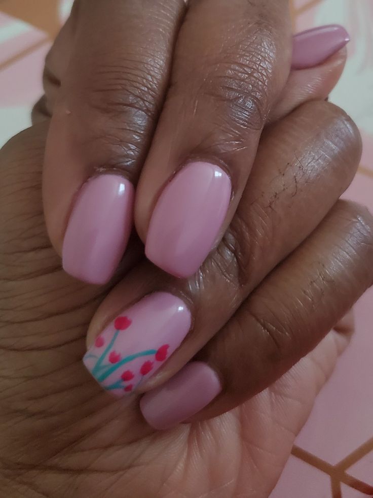 Light Pink Easter Nails, Easter Pink Nails, Easter Gel Manicure, Easter Nails Gel Short, Spring Time Nails Short, Tulip Manicure, Pink Spring Nail Ideas, Easter Nails 2024, Pink Easter Nails