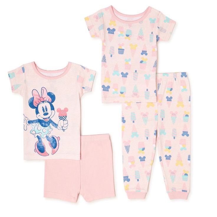 Free Shipping When You Bundle 3 Or More Items From My Closet! This Set Comes With Four Pieces, 2 Tops And 2 Bottoms. Great For Matching Disney Family Pjs, Christmas Gifts Or Dressing Up Twins/Sisters. Minnie Mouse Baby, Disney With A Toddler, Cotton Pajama Set, Disney Pajamas, Baby Minnie, Baby Minnie Mouse, Minnie Mouse Girl, Baby Mouse