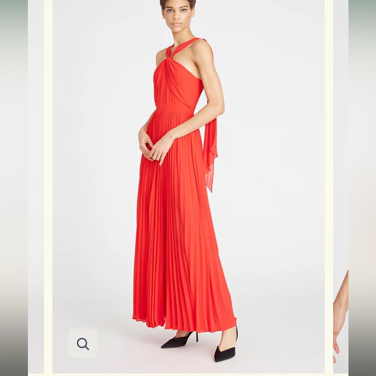 New And With Tags! Sold Out Exec Photoshoot, Cleopatra Dress, Floral Gown Dress, Beautiful Red Dress, Pleated Gown, Beautiful Red Dresses, Floral Ruffle Dress, Sheer Maxi Dress, Floral Gown