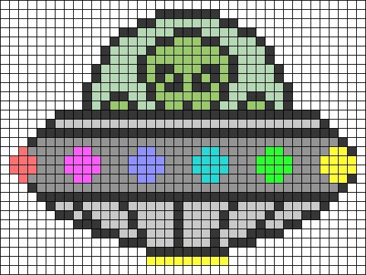 an image of a space ship that is made out of pixellated pixels and colored squares