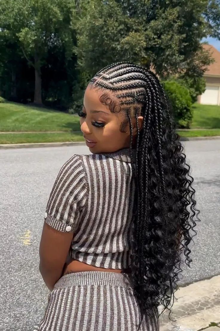 Bohemian Braids Cornrows Boho Braids For Black Women, Bohemian Braids With Cornrows, Cornrows With Boho Braids, Half Up Half Down Bohemian Braids, Corn Row Boho Braids, Hairstyles For Weave Braids, Boho Braids Cornrows, Boho Braids With Cornrows, Cornrow Boho Braids