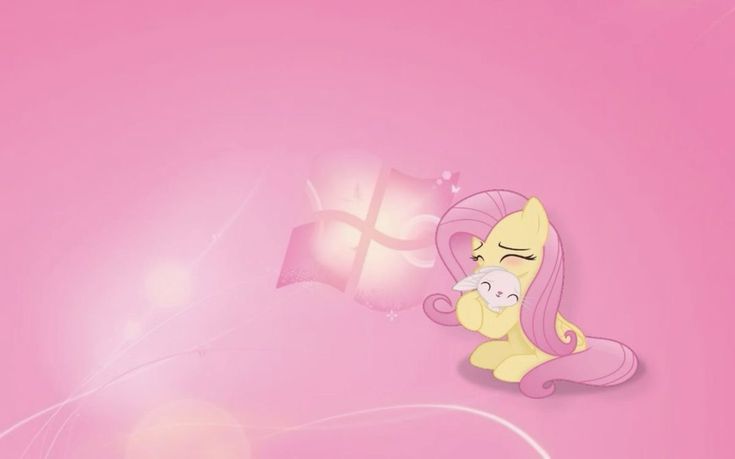 a pink wallpaper with a cute little pony