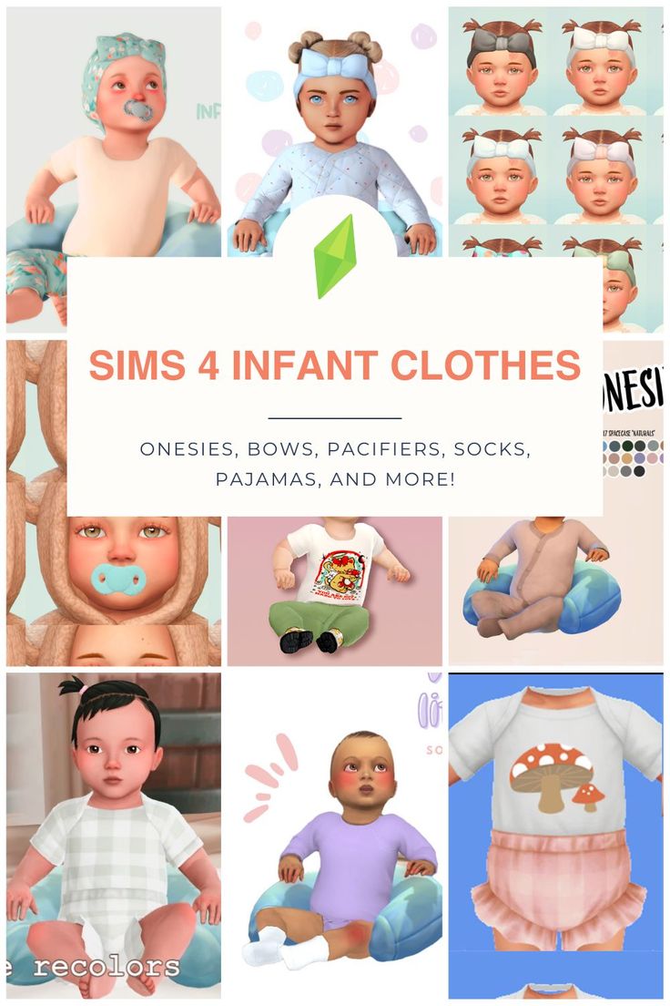 an image of some baby clothes for babies and toddlers with the title, sims 4 infant clothes