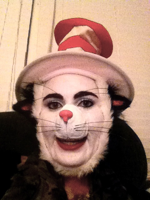 a person wearing a cat in the hat costume