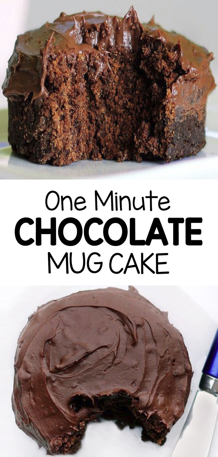 one minute chocolate mug cake on a plate