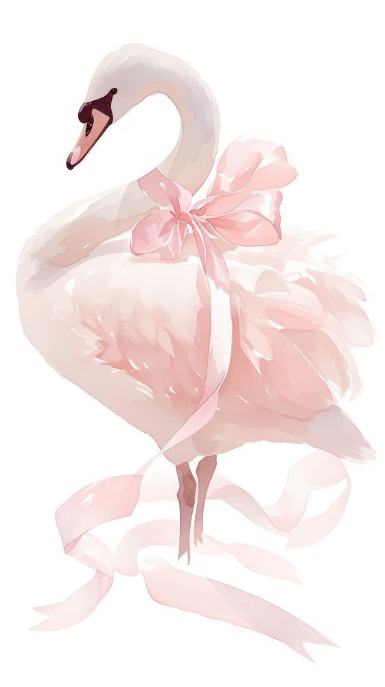 a pink flamingo with a ribbon around its neck