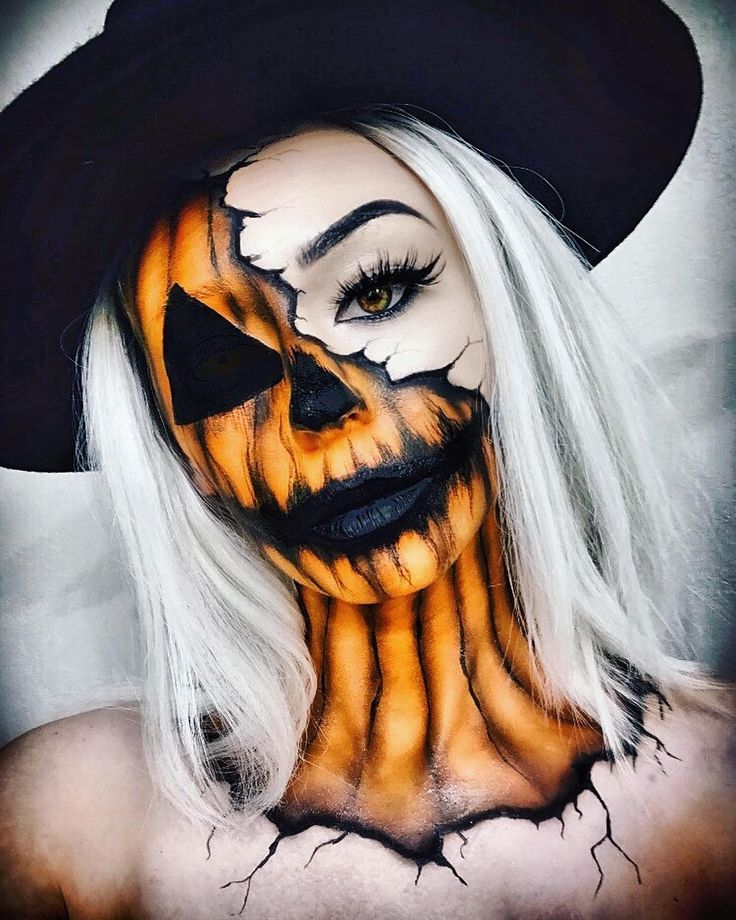 Pumpkin Head 🎃 • • • #halloweenmakeup #halloweenlooks #badass #makeupartist #halloweencostume #makeupart #pumpkin #pumpkinmakeup… Glamorous Halloween, Make Up Halloween, Scarecrow Makeup, Makeup And Beauty Blog, Face Painting Halloween, Costume Patterns, Pumpkin Head, Up Halloween, Halloween Looks