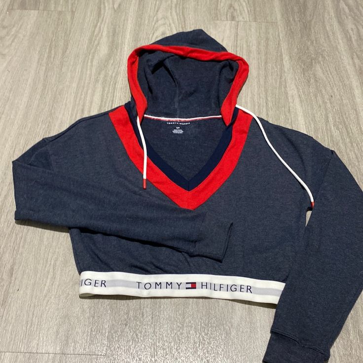 Never Worn But Does Not Have Tags. I Just Have Never Worn It And Am Trying To Do A Closet Clean Out. Super Cute!!! Casual Tommy Hilfiger Tops With Drawstring Hood, Tommy Hilfiger Sporty Sweatshirt With Drawstring Hood, Casual Tommy Hilfiger Hoodie Top, Tommy Hilfiger Casual Tops With Drawstring Hood, Tommy Hilfiger Sporty Hoodie For Fall, Tommy Hilfiger Casual Hoodie Top, Tommy Hilfiger Sporty Hoodie Sweatshirt, Casual Tommy Hilfiger Hoodie, Sporty Navy Hoodie Top