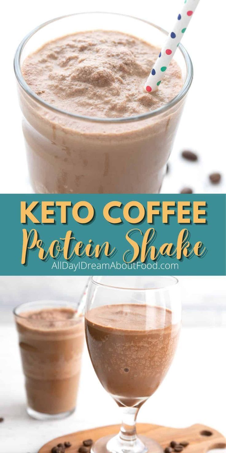 keto coffee protein shake with chocolate chips on the side