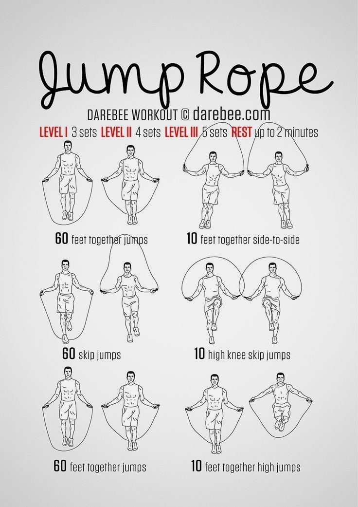 the instructions for jumping rope are shown in black and white, with an image of a man