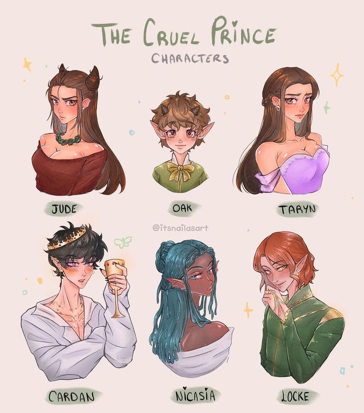 the cruel prince characters from disney's princess aurora and snow white, with their names in