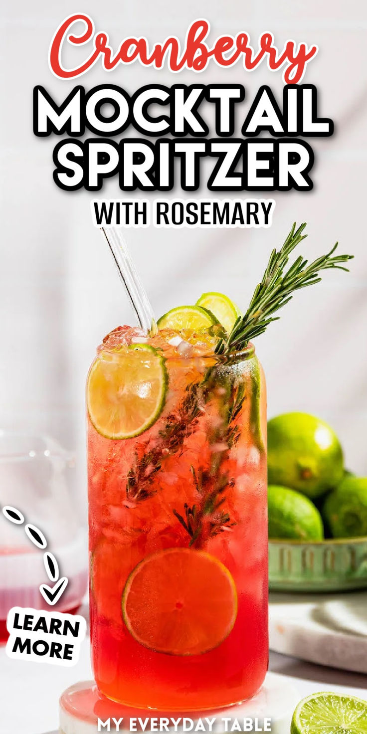 cranberry mocktail spritzer with rosemary simple syrup Cranberry Drink Recipes Non Alcoholic, Mocktail Spritzer, Booze Board, Cranberry Mocktail, Cranberry Simple Syrup, Pure Cranberry Juice, Christmas Mocktails, Cranberry Drinks, Easy Mocktail Recipes