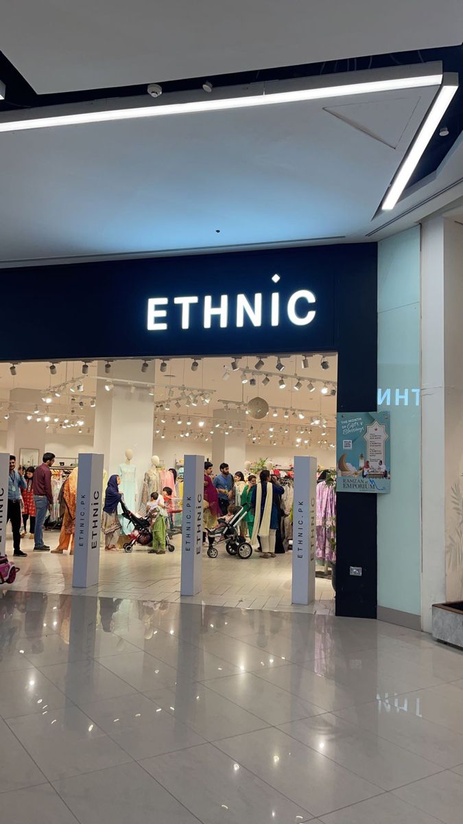 the entrance to an ethnic clothing store