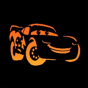 an image of a cartoon car in the dark with flames coming out of it's tires