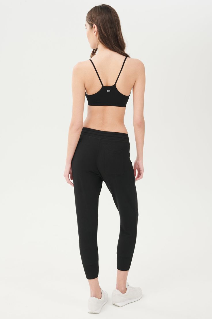 An easy to wear seamless bra designed to go from gym to everyday...seamlessly. Chafe-free fabric lets you move with easy and layers beautifully under any top. BEST FOR: running, yoga, crossfit, barre, pilates, spin class or gym workouts. Model is 5'10" and wears a size XS/S. Sporty Crop Top With Built-in Bra And Minimal Stretch, Compressive Seamless Sports Bra With Built-in Bra, Micro-elastic Workout Crop Top With Built-in Bra, Micro-elastic Crop Top With Built-in Bra For Yoga, Functional Activewear With Built-in Bra And Seamless Fabric, Sporty Seamless Sports Bra For Pilates, Athleisure Crop Top With Minimal Stretch For Workout, Black Seamless Athleisure Sports Bra, Fitted Yoga Sports Bra