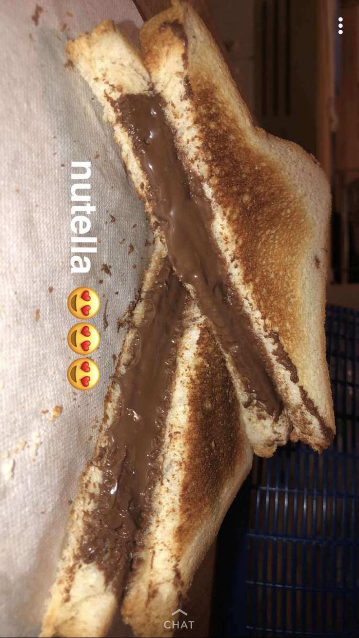 a peanut butter and chocolate sandwich is shown