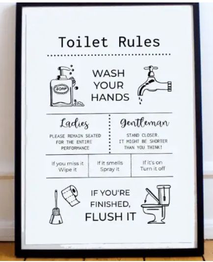 25 Printable Bathroom Signs Toilet Rules Printable Free, Bathroom Rules Printable Free, Bathroom Quotes Printable Free, Toilet Quotes Printable, Toilet Rules Printable, Bathroom Signs Printable Free Prints, Free Printable Bathroom Signs, Free Bathroom Printables, Pantry Signs